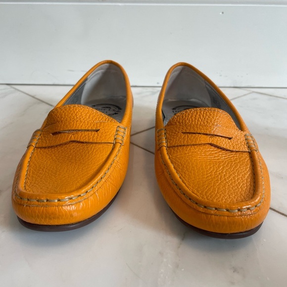 Driver Club USA Greenwich 7.5 yellow leather driving shoe flat slip-on loafers - Picture 2 of 10